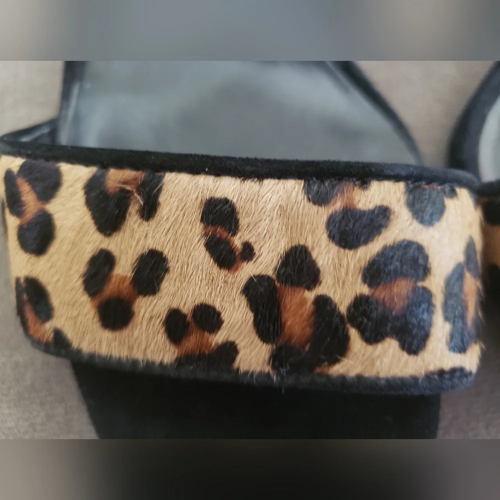 Luxury Designer Kurt Geiger Leopard Print Calf Hair Square Stiletto Sandal EU 38 - Picture 8 of 9